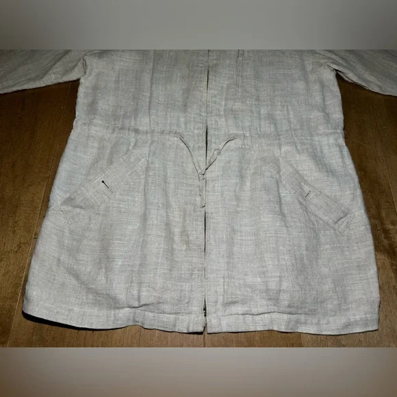 Women’s 100% Linen Vintage Eddie Bauer Cottage Parka Jacket Adjustable Sz Medium